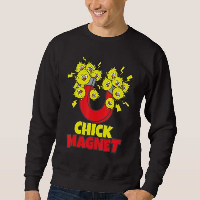 Mens Easter Boys Chick Magnet Yellow Chicks Dick M Sweatshirt (Vorderseite)