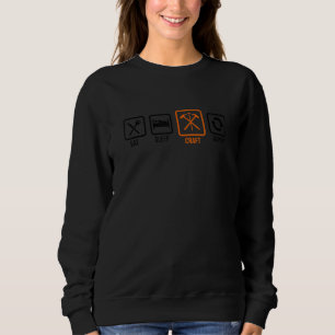 Mens Eat Sleep Craft Repeat Work Crafting Worker T Sweatshirt