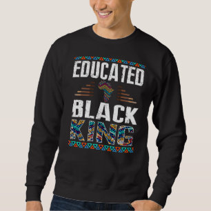 Mens Educated Black King Black Pride History Monat Sweatshirt