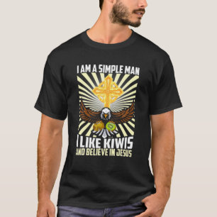 Mens einfache Mann wie Kiwi und glauben an Jesus C T-Shirt