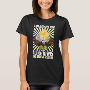 Mens einfache Mann wie Kiwi und glauben an Jesus C T-Shirt
