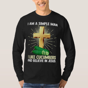 Mens einfache Menschen wie Gurken glauben an Jesus T-Shirt