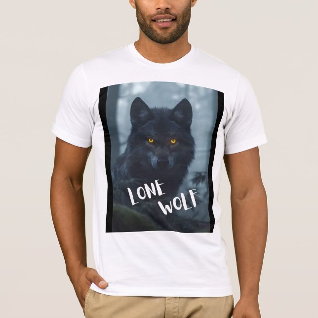 mens(einsamer Wolf-Entwurf) T-Shirt (Vorderseite)