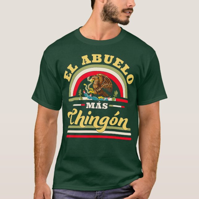 Mens El Abuelo Mas Chingon Funny mexikanische Flag T-Shirt (Vorderseite)