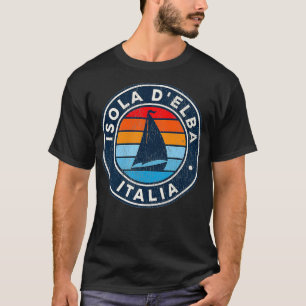Mens Elba Island Italien Vintag Sailboat Retro 70e T-Shirt