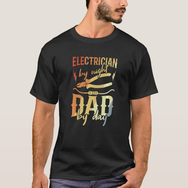Mens Electrician Father Electronics Technician Pap T-Shirt (Vorderseite)