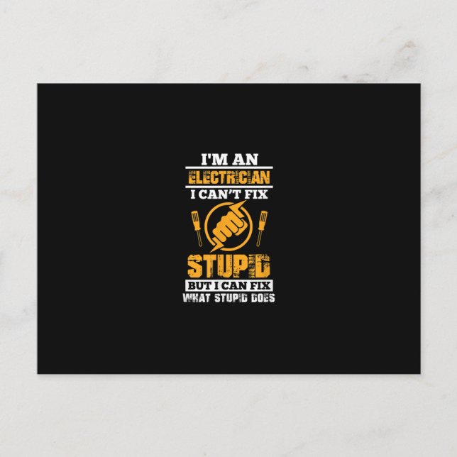 Mens Electricians Funny an an Electrician Ich kann Postkarte (Vorderseite)