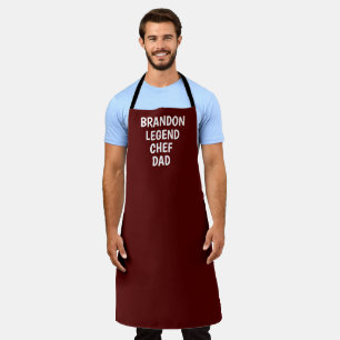 Men's Elegant Burgundy Moderner Einfaches Vater Ko Schürze