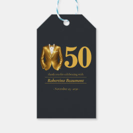 Men's Elegant Tuxedo Gold Black 50th Birthday Geschenkanhänger