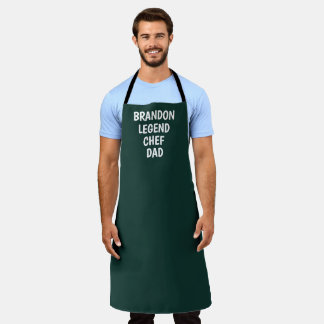 Men's elegante dunkelgrüne Moderne Einfache Vater Schürze