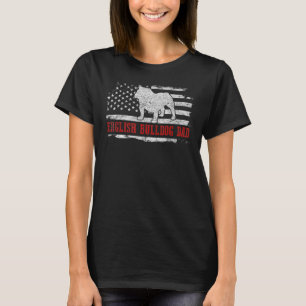 Mens English Bulldog Vater Beunruhigt amerikanisch T-Shirt