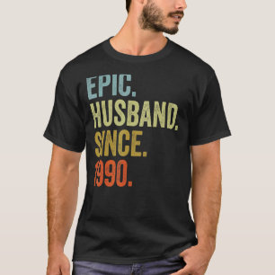 Mens Epic Husband seit 1990 Wedding Anniversarry T-Shirt