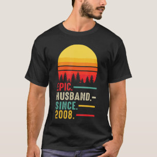 Mens Epic Husband Seit 2008 glücklicher Jahrestag T-Shirt