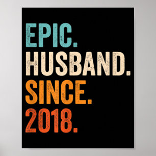 Mens Epic Husband Seit 2018 Hochzeitstag Poster