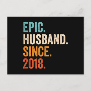 Mens Epic Husband Seit 2018 Hochzeitstag Postkarte