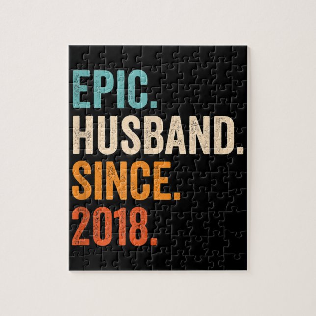 Mens Epic Husband Seit 2018 Hochzeitstag Puzzle (Vertikal)