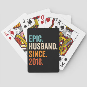 Mens Epic Husband Seit 2018 Hochzeitstag Spielkarten
