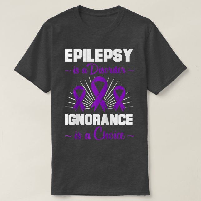 Mens Epilepsie Warrior Epileptic Day Lila Ribbon T-Shirt (Design vorne)