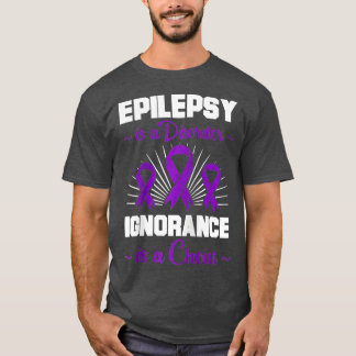 Mens Epilepsie Warrior Epileptic Day Lila Ribbon T-Shirt