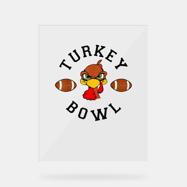 Mens Erntedank Football Türkei Bowl Shirt für M Acrylschild (Vorderseite)