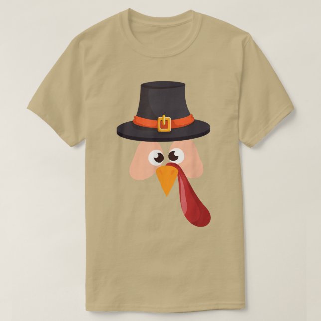 Mens Erntedank Pilgrim Turkey Girl Kostüm  T-Shirt (Design vorne)