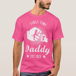 Mens Erste Mal Daddy Est 2023 Vater Schwangerschaf T-Shirt
