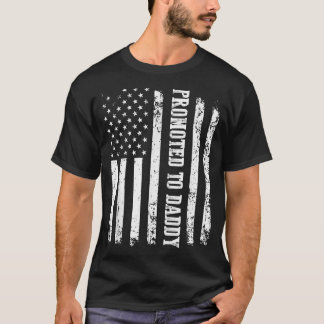 Mens Erste Vater USA Flag an Daddy Es befördert T-Shirt