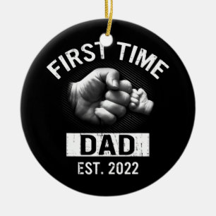 Mens Erstmals Daddy New Dad Est 2022 Väter Keramik Ornament