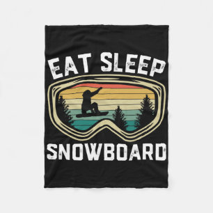 Mens essen Sleep Snowboard Funny Retarden Snowboar Fleecedecke