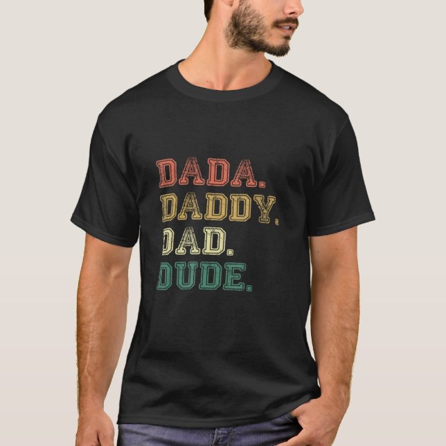 Mens Evolution of Fatherhood Celebrating Dada Dadd T-Shirt (Vorderseite)