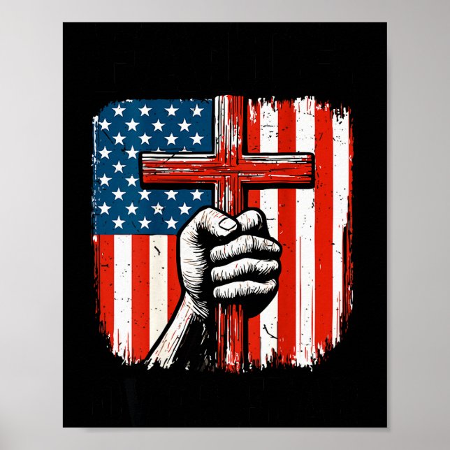 Mens Faith Over Fear Christian Patriotic American  Poster (Vorne)