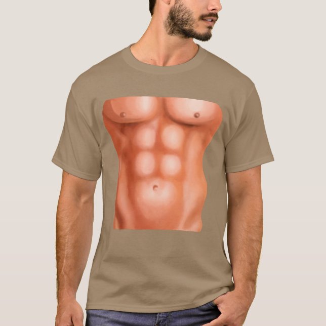 Mens Fake Abs T-Shirt (Vorderseite)