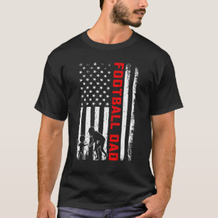 Mens Family Football Vater American Flag Patriotic T-Shirt