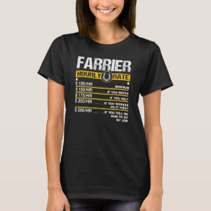 Mens Farrier Stundenrate Horseshoe Hoof Trimming E T-Shirt
