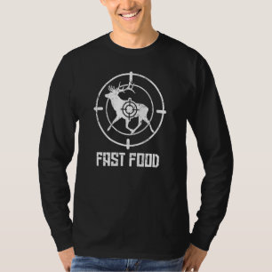 Mens Fast Food Hirsch Jäger Ziel-Liebe Bow Rifle H T-Shirt