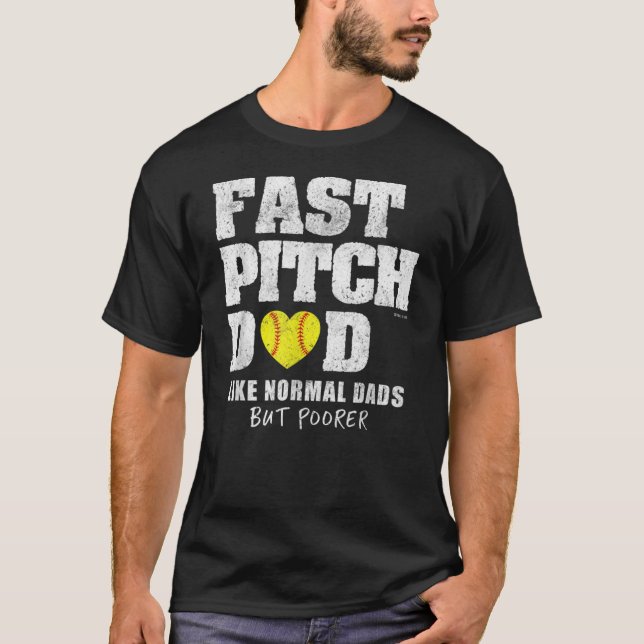 Mens Fastpitch Softball Funny Vater T-Shirt (Vorderseite)