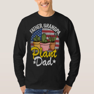 Mens Father Grandpa Pflanze Vater American Flag Ga T-Shirt