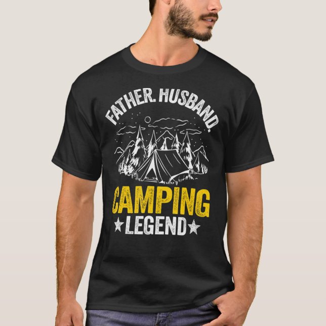 Mens Father Husband Camping Legend Outdoor Rv Camp T-Shirt (Vorderseite)