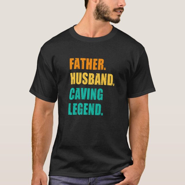 Mens Father Husband Caving Legend Spelology Spelu T-Shirt (Vorderseite)