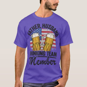 Mens Father Husband USA Drink Team Mitglied Beer T-Shirt