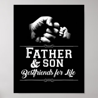 Mens Father Son Friends Fist Bump Vater Vater Poster