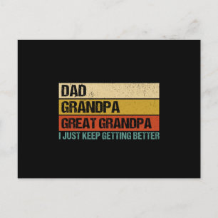Mens Fathers Day-Geschenk von Grandkids Vater Opa  Postkarte