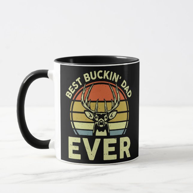 Mens Fathers Day Hunting Gift Best Buckin Dad Tasse (Links)
