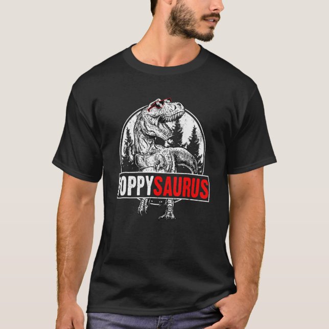 Mens Fathers Day Poppysaurus T Rex Dinosaur Poppy  T-Shirt (Vorderseite)