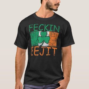 Mens Feckin Eejit Irland Slang Flag Irland T-Shirt