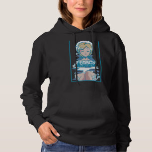 Mens Femboy Vaporwave Ästhetische Fembolie Hoodie