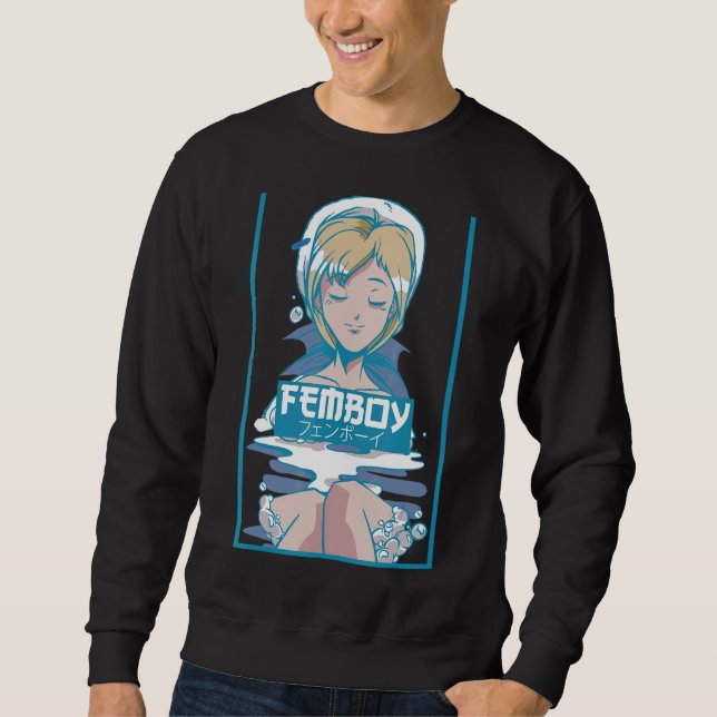 Mens Femboy Vaporwave Ästhetische Fembolie Sweatshirt (Vorderseite)
