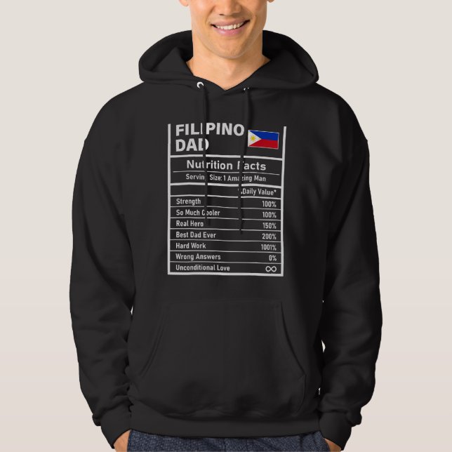 Mens Filipino Vater Ernährung Fakten Vatertag Nat Hoodie (Vorderseite)