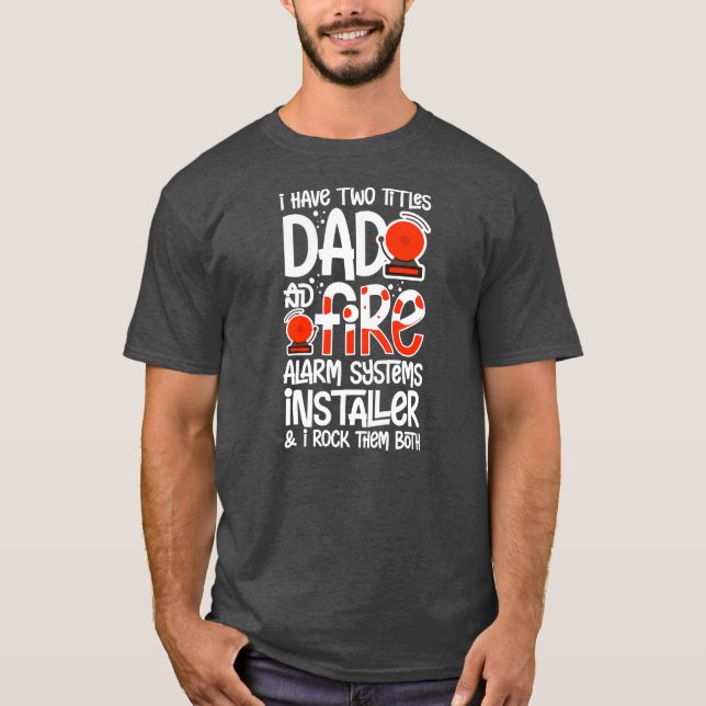 Mens Fire Alarm Installer Systems Techniker T-Shirt (Vorderseite)