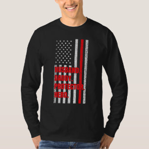 Mens Firefighter Vater Husband Daddy Protector Her T-Shirt